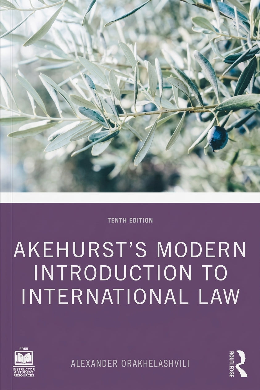 Book cover of 'Akehurst's Modern Introduction to International Law' with an olive branch design.