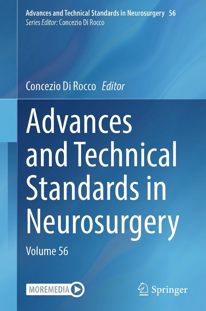 Front cover of the book 'Advances and Technical Standards in Neurosurgery Volume 56' edited by Concezio Di Rocco, published by Springer. The cover features a blue gradient background with white text and the Springer logo at the bottom right.