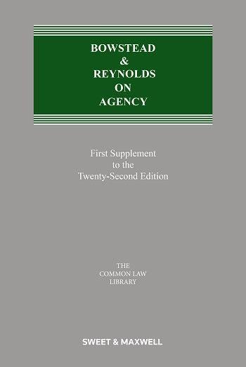Bowstead & Reynolds On Agency 22nd ed: 1st Supplement - CLNZ Books 